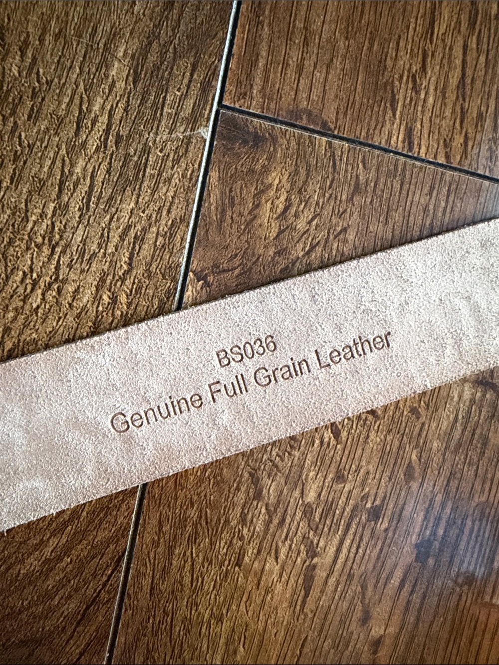 Genuine Full Grain Leather Belt Strap in Light Tan